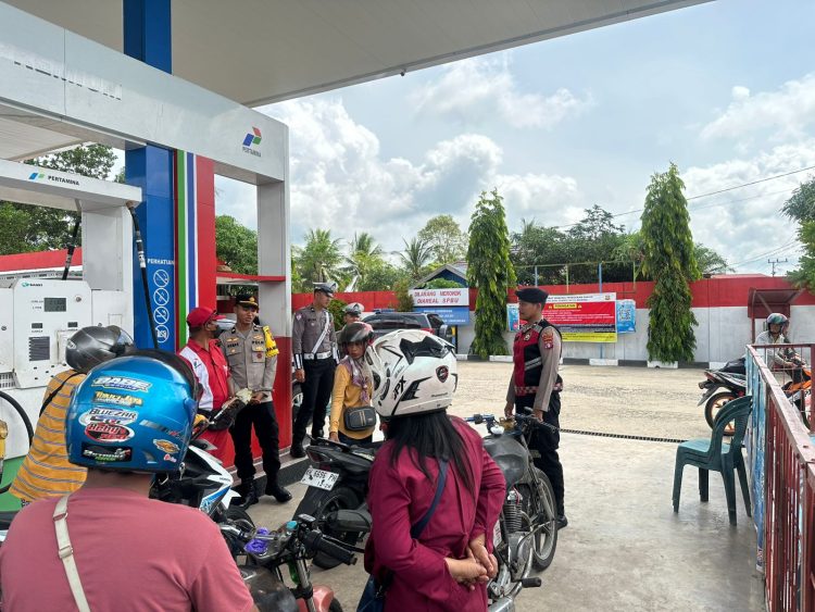 Jajaran Polres Seruyan melaksanakan kegiatan monitoring dan pengecekan di SPBU PT. Berkat Ridho Seruyan pada Selasa pagi, 10 Maret 2026
