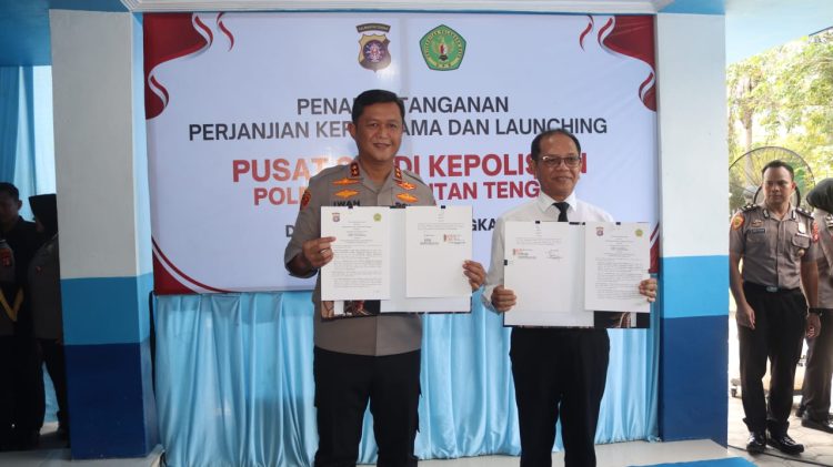 Kerjasama ini ditandai dengan penandatanganan perjanjian kerjasama dan peresmian Pusat Studi Kepolisian yang akan melakukan penelitian dan kajian terkait masalah kepolisian, di Gedung LPPM UPR, Selasa (10/3/2026) siang.