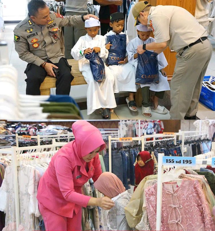 Rumah Sakit Bhayangkara Palangka Raya mengajak puluhan anak yatim untuk berbelanja baju Lebaran sebagai bentuk kepedulian dan perhatian kepada sesama.