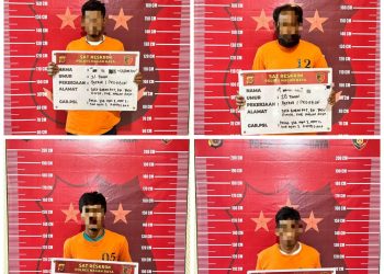 Adapun keempat pelaku yang telah diamankan masing-masing berinisial BT (27), BS (34), BD (30), dan JL (35) yang seluruhnya merupakan warga Kecamatan Tadu Raya, Kabupaten Nagan Raya.