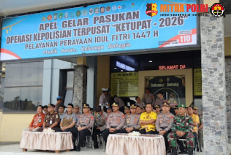 Polres Soppeng memastikan kesiapan pengamanan dengan menggelar Apel Gelar Pasukan Operasi Kepolisian Terpusat Ketupat 2026, Kamis (12/3/2026). Kegiatan tersebut berlangsung di halaman Mapolres Soppeng, Jalan Latenri Bali, Kelurahan Lalabata Rilau, Kecamatan Lalabata, Kabupaten Soppeng.