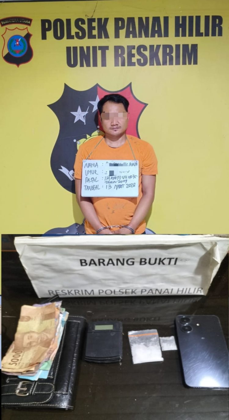 Seorang pria berinisial S alias DURDI (36) berhasil diamankan petugas pada Jumat, (13/03/2026) sekitar pukul 23.00 WIB di areal kebun kelapa sawit Dusun II Suka Damai, Desa Sei Lumut, Kecamatan Panai Hilir, Kabupaten Labuhanbatu.