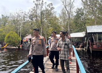 Polresta Palangka Raya melaksanakan pengamanan di kawasan Taman Wisata Alam Surung Danum, Kelurahan Habaring Hurung, Kecamatan Bukit Batu.