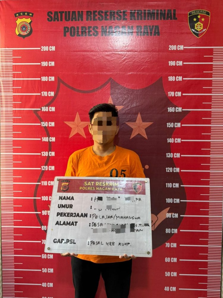 Terduga pelaku diketahui berinisial H.R. (28), seorang laki-laki yang bekerja sebagai karyawan Toko Indomaret dan beralamat di Kabupaten Aceh Selatan