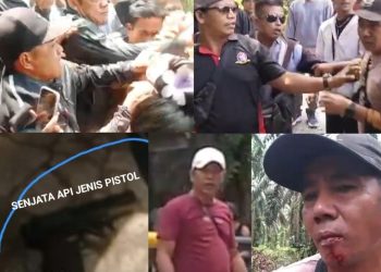 Ketegangan dan bentrokan antara warga Desa Sekayan, Kecamatan Kemuning, Kabupaten Indragiri Hilir, dengan sekelompok orang yang mengklaim sebagai penerima SPK dari PT Agrinas Palma Nusantara, Sabtu (7/3/2026). Insiden tersebut menyebabkan sejumlah warga terluka dan memicu keresahan di tengah masyarakat.