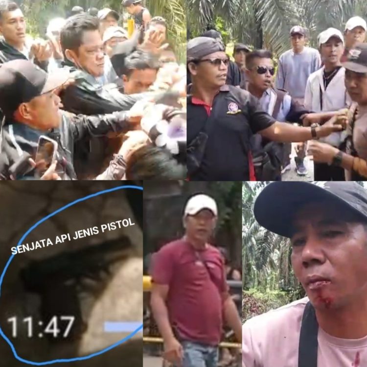 Ketegangan dan bentrokan antara warga Desa Sekayan, Kecamatan Kemuning, Kabupaten Indragiri Hilir, dengan sekelompok orang yang mengklaim sebagai penerima SPK dari PT Agrinas Palma Nusantara, Sabtu (7/3/2026). Insiden tersebut menyebabkan sejumlah warga terluka dan memicu keresahan di tengah masyarakat.