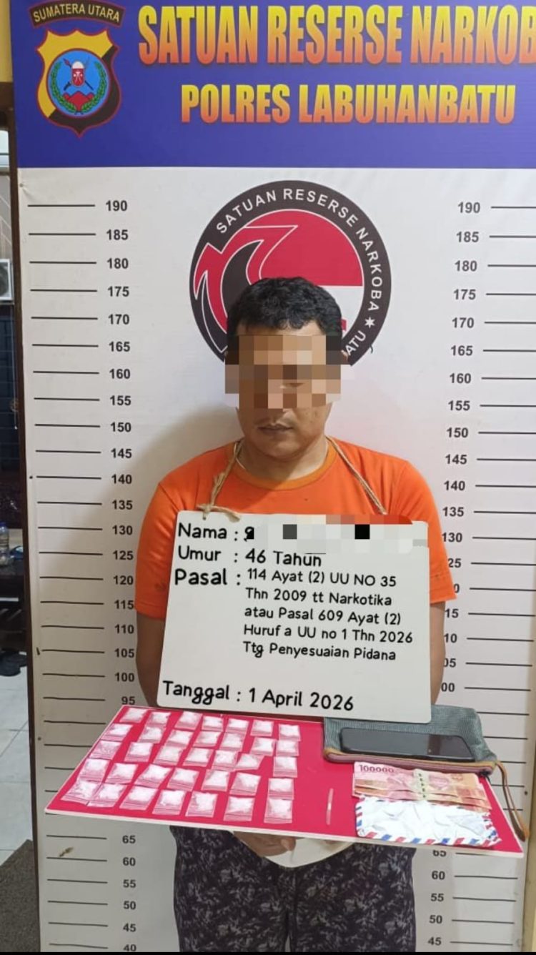 petugas berhasil mengamankan seorang pria berinisial SS (46), warga Kecamatan Bilah Hulu, yang diketahui bernama Sholahuddin Siregar.