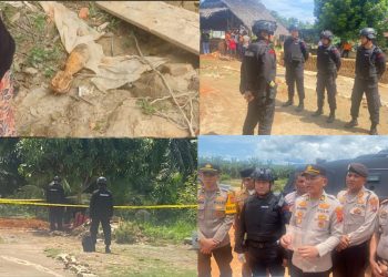 Sebuah benda berbahaya yang diduga mortir ditemukan di Lingkungan Danau Balai A, Kelurahan Danau Balai, Kecamatan Rantau Selatan, Kabupaten Labuhanbatu, Senin (06/04/2026).