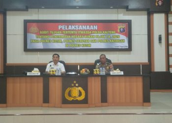 Bertempat di Aula Tunggal Panaluan Polres Kotim, yang dipimpin oleh Kombes Pol Andiyatna, S.I.K., M.M., selaku pengawas Tim bersama anggota Tim Audit PNBP Itwasda Polda Kalteng.