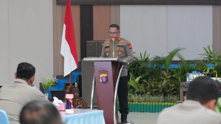 Polda Kalimantan Tengah menggelar Analisa dan Evaluasi (Anev) Gelar Operasional Triwulan I di Gedung Graha Bhayangkara, Rabu (8/4/2026).