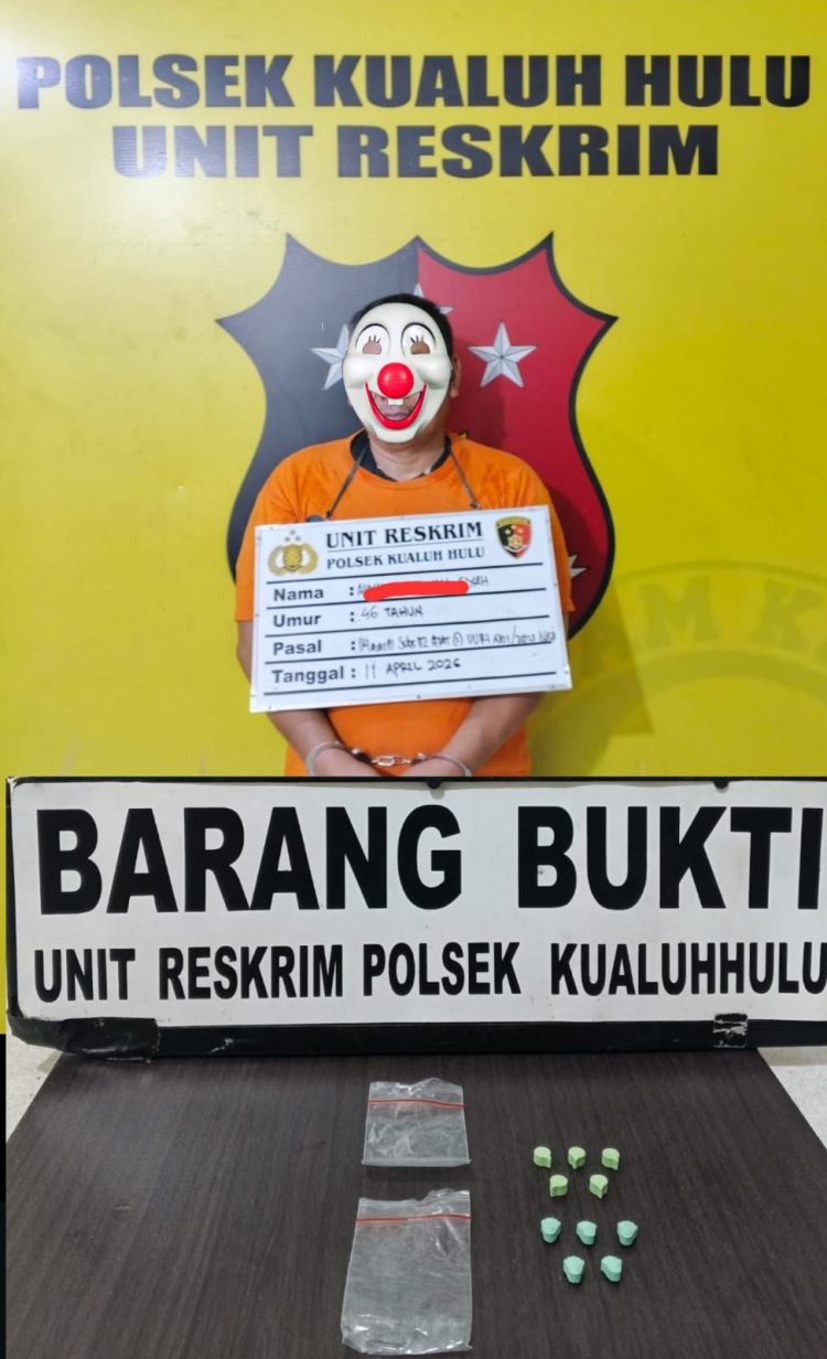 Unit Reskrim Polsek Kualuh Hulu Polres Labuhan batu, berhasil mengamankan pelaku seorang laki laki berusia 46 tahun yang memiliki narkoba jenis Pil Ekstasi.