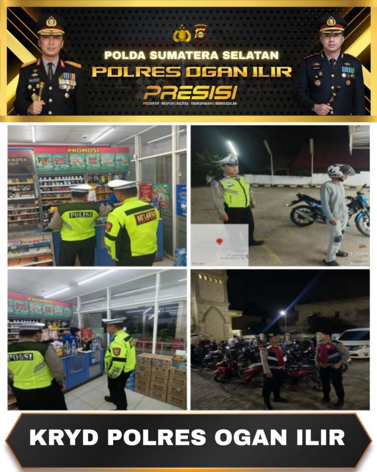 Polres Ogan Ilir bersama Polsek jajaran kembali menggelar Kegiatan Rutin Yang Ditingkatkan (KRYD), Sabtu malam (11/4/2026).