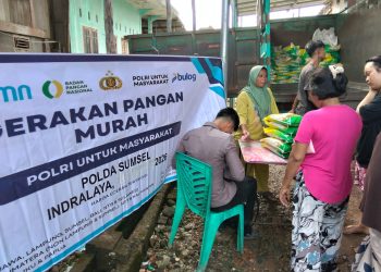 Polres Ogan Ilir melalui Satuan Binmas bekerja sama dengan Bulog menggelar kegiatan Gerakan Pangan Murah (GPM) pada Selasa, 14 April 2026.