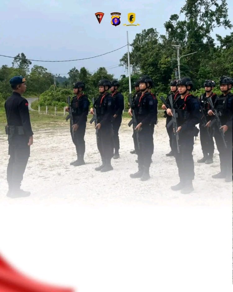 personel Kompi 2 Batalyon C Pelopor Satuan Brimob Polda Kalimantan Tengah melaksanakan kegiatan apel siaga komposit pada Sabtu (18/04/2026).