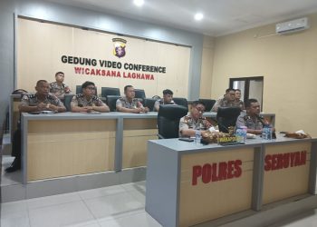 kegiatan Zoom Meeting Sosialisasi Pelaksanaan Work From Home (WFH) dan Work From Office (WFO) yang dipimpin oleh Karo SDM Polda Kalteng KOMBES POL LEO S.N. SIMATUPANG, S.I.K.