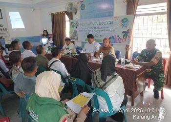 Musyawarah Nagori (Musdes) Tahunan BUMNagori yang digelar di Kantor Pangulu Karang Anyar, Kecamatan Gunung Maligas, Kabupaten Simalungun. Selasa (21/4/2026).