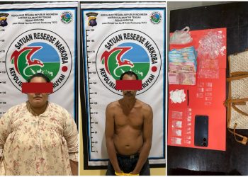 Petugas mengamankan sepasang suami istri berinisial B (perempuan) dan A (laki-laki) di kediaman mereka