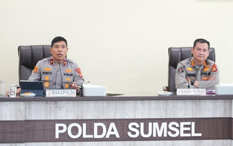 kegiatan Analisa dan Evaluasi (Anev) di Gedung Presisi Mapolda Sumsel, Selasa, 28 April 2026.