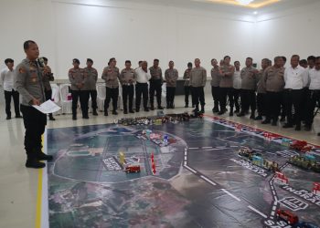 Polres Ogan Ilir menggelar kegiatan Tactical Floor Game (TFG) di Aula Tathtya Dharaka, Senin (27/4/2026).