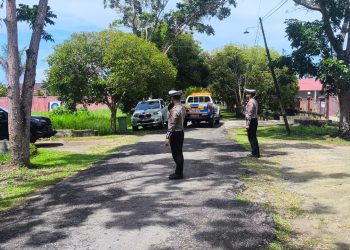 jajaran Satlantas Polres Seruyan terjun langsung melakukan pengamanan dan pengaturan arus lalu lintas di sekitar lokasi kegiatan, Rabu pagi (29/04/2026).