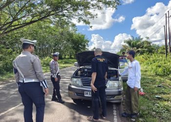 Satlantas Polres Kotim melaksanakan patroli jarak jauh dalam rangka sosialisasi untuk mengurangi angka kecelakaan lalu lintas di Wilkum Polres Kotawaringin Timur, pada Selasa siang (07/04/2026).