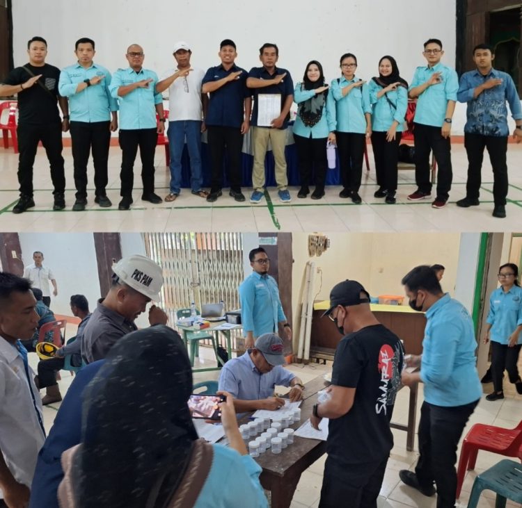 Karyawan PTPN IV Kebun dan PKS Pasir Mandoge mengikuti kegiatan sosialisasi bahaya narkoba dan tes urine yang digelar di Wisma Kemuning, Selasa (21/4/2026). Kegiatan ini diikuti sekitar 120 karyawan sebagai bentuk komitmen perusahaan dalam menciptakan lingkungan kerja yang bersih, sehat, dan bebas dari penyalahgunaan narkoba.