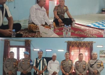 Kapolsek Na IX-X AKP Gunawan Sinurat berkunjung dan silaturahmi kepada Tokoh Agama (Toga) Tuan Guru Aek Merah H. Khalifa Abdul Soleh Ritonga, Senin (04/05/2026) sekitar pukul 11.00 WIB.