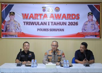 Polres Seruyan menggelar Kegiatan Warta Awards Triwulan I Tahun 2026 di Aula Warta Tatag Trawang Tungga Polres Seruyan, Rabu (6/5/2026) sore. Acara yang berlangsung mulai pukul 14.30 WIB ini dipimpin langsung oleh Kapolres Seruyan AKBP Beddy Suwendi, S.H., S.I.K.