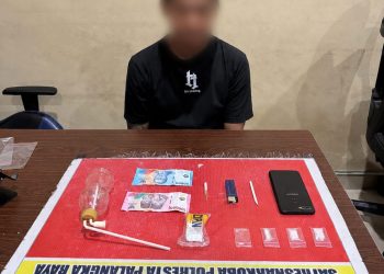 Tersangka yang diamankan diketahui berinisial C (43), warga Kecamatan Pahandut, Kota Palangka Raya.