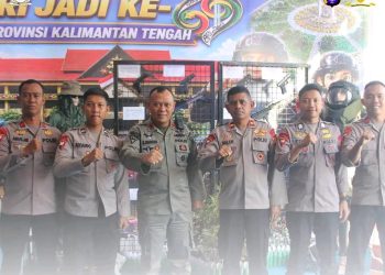 Satuan Brimob Polda Kalimantan Tengah turut ambil bagian dalam memeriahkan kegiatan Kalteng Expo 2026 yang digelar dalam rangka memperingati Hari Jadi Provinsi Kalimantan Tengah.