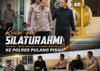 Kepolisian Resor (Polres) Pulang Pisau kembali menerima kunjungan istimewa dari mantan Kapolres Pulang Pisau, 𝗞𝗼𝗺𝗯𝗲𝘀 𝗣𝗼𝗹. 𝗠𝗮𝗱𝗮 𝗥𝗮𝗺𝗮𝗱𝗶𝘁𝗮, 𝗦.𝗜.𝗞., yang memimpin pada periode 2023-2025