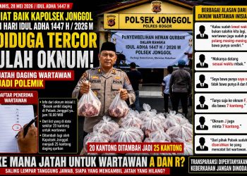 jajaran Polsek Jonggol, Kecamatan Jonggol, Kabupaten Bogor, melalui pembagian hewan qurban kepada masyarakat dan wartawan.