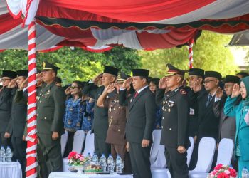 Upacara berlangsung di lapangan Kantor Wali Kota Palangka Raya, Jalan Tjilik Riwut Km. 5,5, Kota Palangka Raya, Kalimantan Tengah, yang dihadiri oleh Kabagops, Kompol Henry, S.E. beserta para personel, Senin (1/6/2026) pagi. 