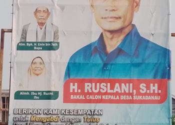 H. Ruslani, S.H., yang menyatakan kesiapannya untuk maju dalam kontestasi pemilihan Kepala Desa Sukadanau, Kecamatan Cikarang Barat, Kabupaten Bekasi.