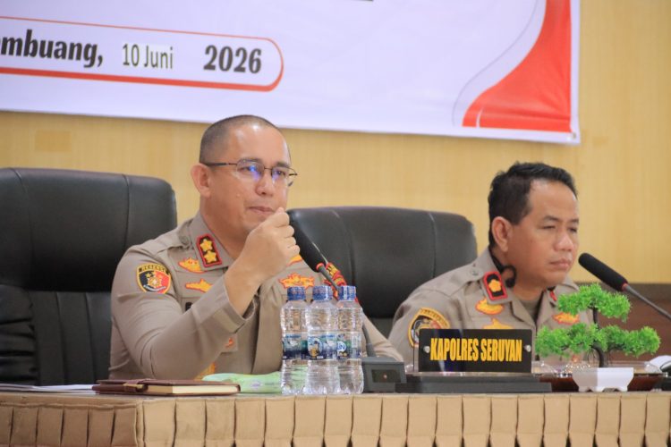 Kapolres Seruyan AKBP BEDDY SUWENDI, S.H., S.I.K. memimpin kegiatan Gelar Operasional Polres Seruyan Bulan Juni 2026 pada Rabu (10/6) pukul 13.00 WIB hingga selesai, bertempat di Aula Patriatama 95 Polres Seruyan