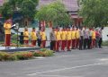 Kabag SDM Polresta Palangka Raya AKP Robertus Sonny Ady Wuryantoro memimpin apel yang digelar di Mapolresta Palangka Raya.
