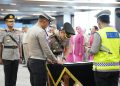 Kepala Korps Lalu Lintas (Kakorlantas) Polri Irjen Pol. Dr. Drs. Agus Suryonugroho S.H., M.Hum., memimpin upacara serah terima jabatan (sertijab) Dirgakkum Korlantas Polri di Aula Madellu, Lt. 4 Gedung NTMC Polri, Jakarta, Kamis (11/6/2026).
