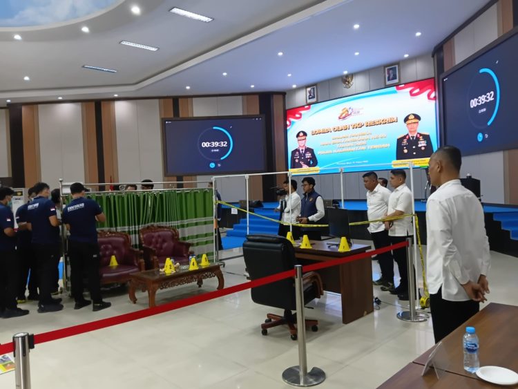 Direktorat Reserse Kriminal Khusus (Ditreskrimsus) Polda Kalimantan Tengah (Kalteng) menggelar lomba olah tempat kejadian perkara (TKP) dalam rangka menyambut Hari Ulang Tahun (HUT) ke-80 Bhayangkara.