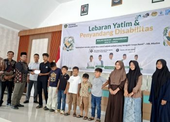 Penyelenggara Zakat dan Wakaf Kantor Kementerian Agama (Kemenag) Kabupaten Nagan santuni anak yatim dan penyandang disabilitas. Kamis, 25 Juni 2026.
