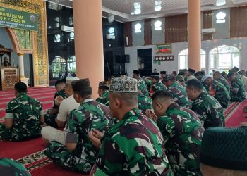 personel Kodim 0207/Simalungun menghadiri kegiatan peringatan Tahun Baru Islam yang digelar di Masjid Asy Syuhada Makorem 022/Pantai Timur, Kabupaten Simalungun, Kamis (2/7/2026).