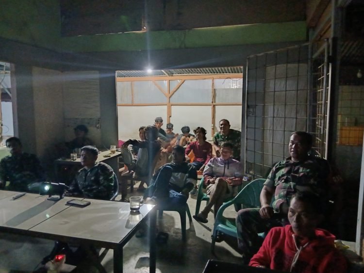 Jajaran Kodim 0207/Simalungun menggelar kegiatan Nonton Bareng (Nobar) Semarak Piala Dunia 2026 pertandingan antara Spanyol melawan Austria, Jumat dini hari (03/07/2026).