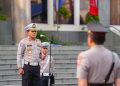 Kakorlantas Polri Irjen Pol. Wibowo, S.I.K., M.Hum., memimpin upacara pelantikan dan serah terima jabatan (sertijab) sejumlah Pejabat Utama Korlantas Polri di Lapangan NTMC Korlantas Polri, Jakarta, Senin (6/7/2026).