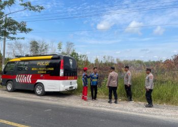 Satgas Preemtif Operasi Bina Karuna Polresta Palangka Raya melaksanakan patroli ke sejumlah titik yang rawan terjadi kebakaran hutan dan lahan (karhutla).