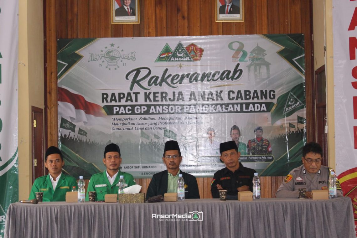 Pimpinan Anak Cabang (PAC) Gerakan Pemuda (GP) Ansor Kecamatan Pangkalan Lada menggelar Rapat Kerja Anak Cabang (Rakerancab) I di Aula Kecamatan Pangkalan Lada, Minggu pagi (2/8/2026).