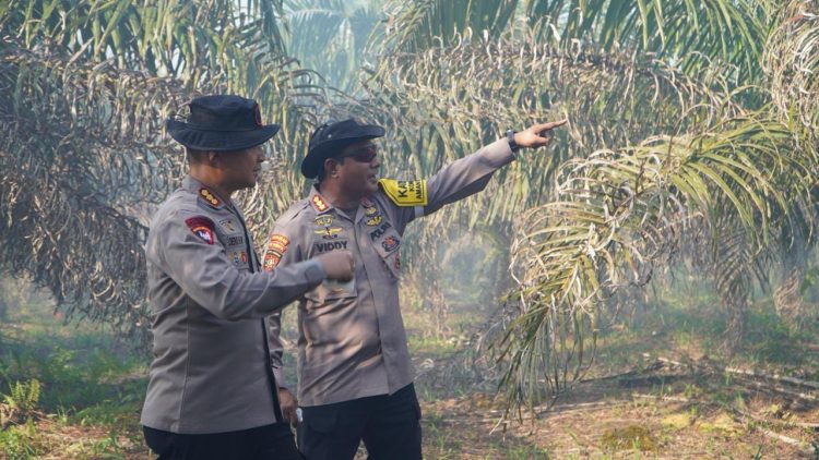 Dirsamapta Polda Kalteng bersama para PJU Polda Kalteng turun langsung meninjau lokasi kebakaran di Jl. Hiu Putih, Kota Palangka Raya, Selasa (4/8/2026).