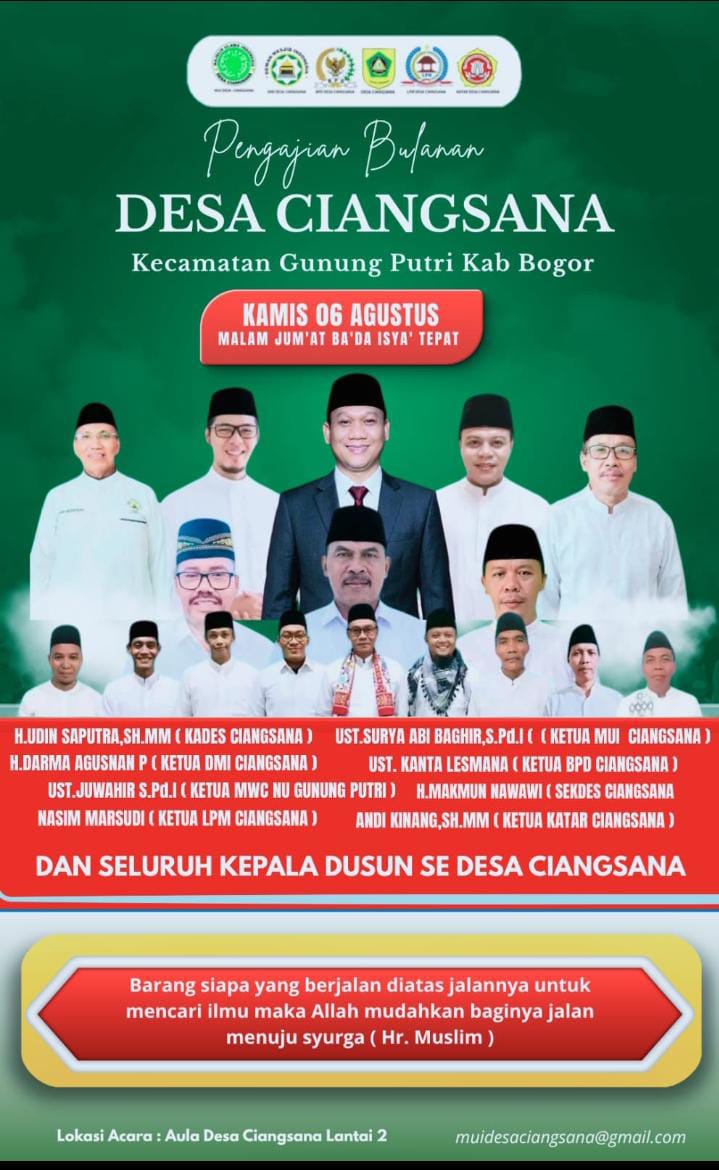 Mengusung tema, "Barang Barang Siapa Berjalan Di Atas Jalannya Untuk Mencari Ilmu Maka Allah Akan Memudahkan Baginya Jalan Menuju Surga." (HR. Muslim), kegiatan tersebut menjadi pengingat bahwa pembangunan desa tidak hanya berorientasi pada kemajuan fisik, tetapi juga harus diimbangi dengan pembangunan akhlak, keimanan, dan persatuan umat.
