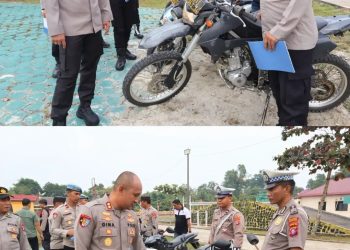 Kapolres Murung Raya (Mura) AKBP Agung Gima Sunarya, S.I.K. memimpin pengecekan kendaraan dinas Polri di halaman Mapolres Mura, Kamis (13/8/2026) pagi.