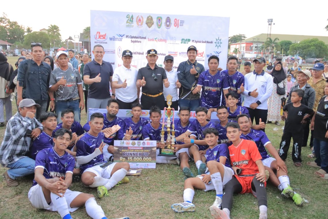 Kapolres Seruyan AKBP Beddy Suwendi, S.H., S.I.K. menghadiri kegiatan penutupan sekaligus final Open Turnamen Sepak Bola Piala Bupati Seruyan Tahun 2026 yang digelar di Stadion Mini Gagah Lurus Kuala Pembuang, Rabu (19/08/2026) sekitar pukul 14.00 WIB.