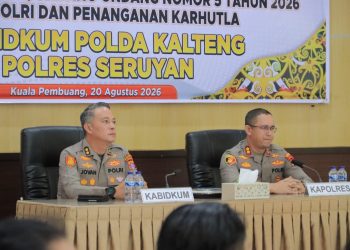 Kegiatan penyuluhan hukum dilaksanakan pada Kamis (20/08/2026) mulai pukul 10.30 WIB hingga selesai, bertempat di Aula Patriatama 95 Polres Seruyan. Materi yang disampaikan meliputi implementasi KUHAP baru serta antisipasi kerawanan praperadilan, Undang-Undang Nomor 5 Tahun 2026 tentang Polri, serta penanganan Karhutla.