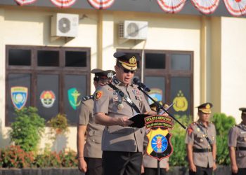 Kapolres Seruyan AKBP Beddy Suwendi, S.H., S.I.K. memimpin Upacara Hari Juang Polri yang dilaksanakan di lingkungan Polres Seruyan, Jumat (21/08/2026).